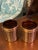 Metal Vintage Seagram’s Scovill Barware Cups With Amber Glass Liners — Pair For Sale - Image 7 of 8