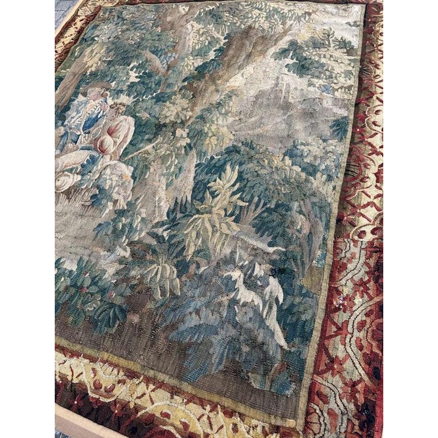 18th Century Aubusson Rest in the Forest Tapestry For Sale - Image 3 of 18