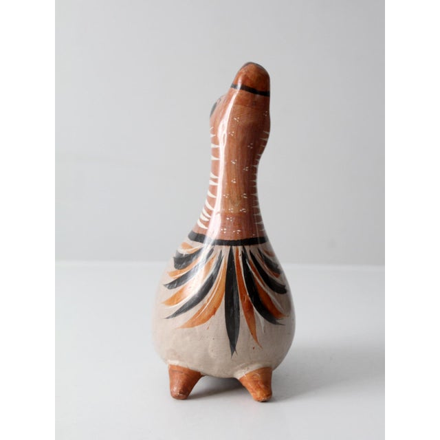 Vintage Tonalá Hand-Painted Mexican Folk Art Bird Pottery For Sale - Image 6 of 11
