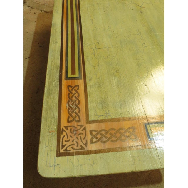 Hand Painted Celtic Viking Themed Table by Tina Turner, 1970s For Sale - Image 10 of 14