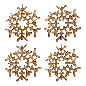 Restoration Hardware | Large Glass 12 Point Snowflake Christmas Ornaments - Set of 4