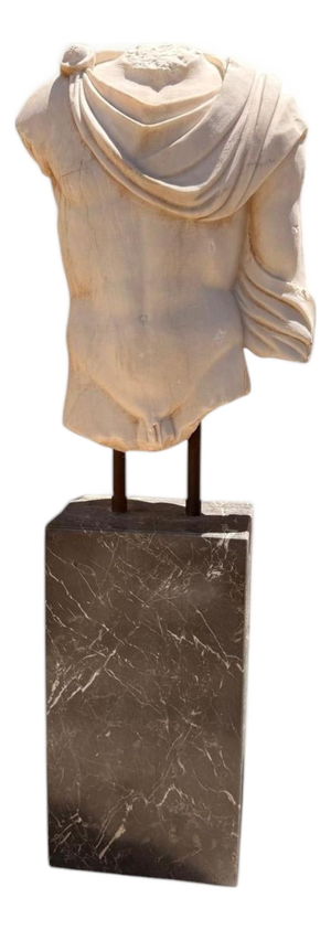 Greek Torso Sculpture on Base, 1950s, Marble
