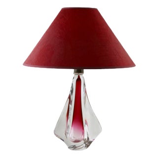 Clear Sommerso Crystal Casing Table Lamp from Val Saint Lambert For Sale
