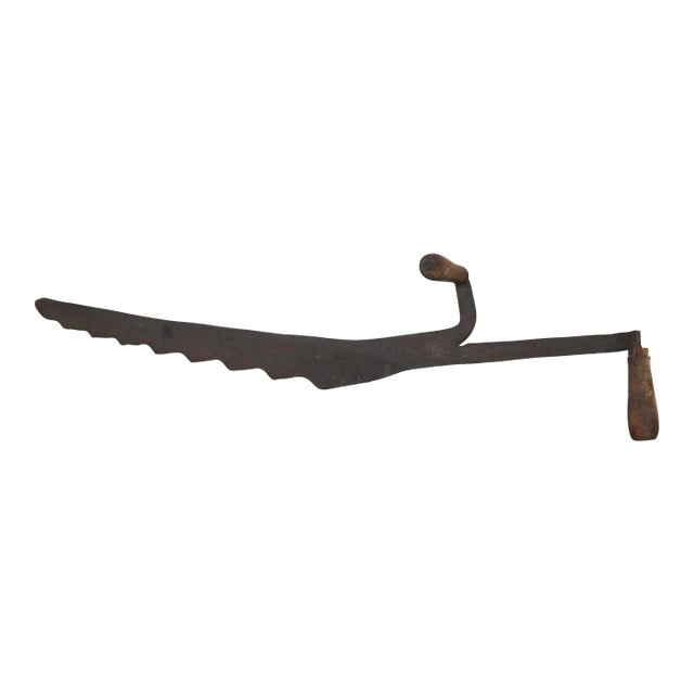 19th Century Silage Knife Hay Cutter 2 Handle Primitive Rustic Farmhouse Tool For Sale