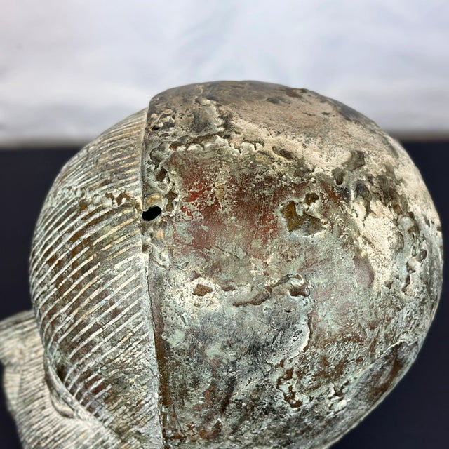 Benin Patinated Bronze Head For Sale - Image 11 of 13