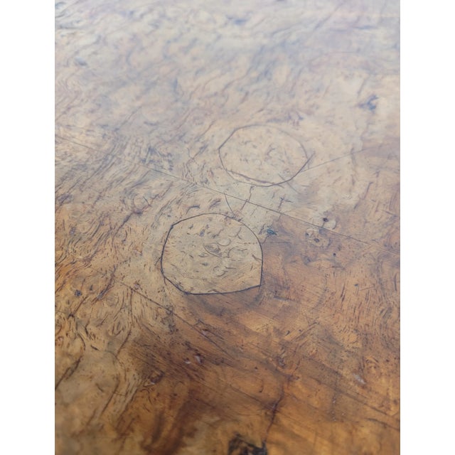 Circular Carved Walnut Coffee or Side Table with Scalloped Details, 1940s For Sale - Image 11 of 18