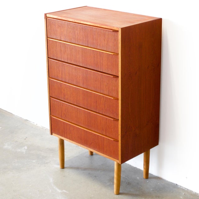 Mid-Century Modern Danish Teak Six Drawer Dresser For Sale - Image 3 of 9