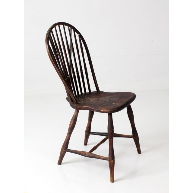 Antique 19th Century Brace Back Windsor Chair For Sale - Image 10 of 17