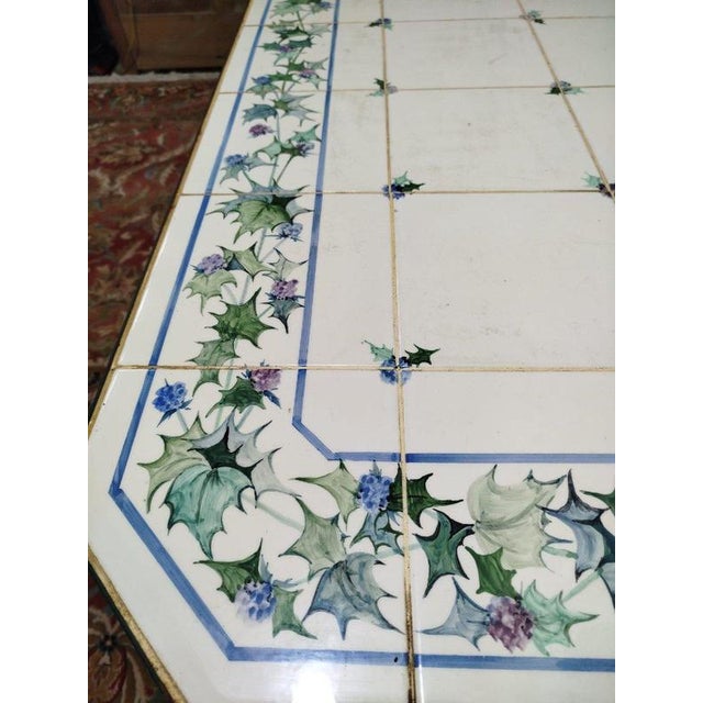 Metal Bistro Table in Earthenware by Vincent and Élisabeth Portier For Sale - Image 7 of 9