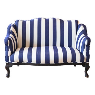 Antique Settee in Italian Busatti Stripe For Sale