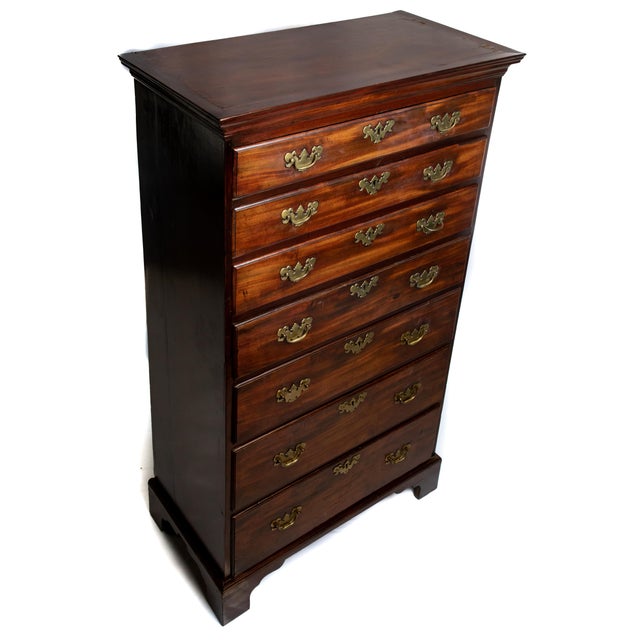 19th Century Vintage Mahogany Tall Chest For Sale In Nashville - Image 6 of 13