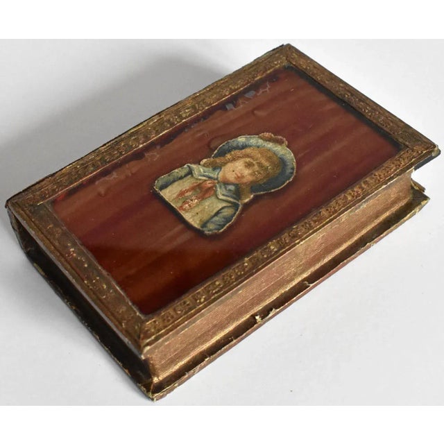 Red Early 20th Century Vintage French Faux Book Jewelry Box For Sale - Image 8 of 11