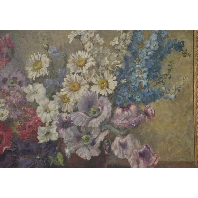 Textile Floral Still Life, 1890s, Oil on Canvas, Framed For Sale - Image 7 of 10