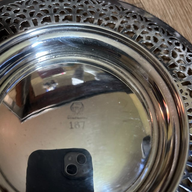 Silver Mid 19th Century Meridan Britannia Reticulated Dish 187 For Sale - Image 8 of 8