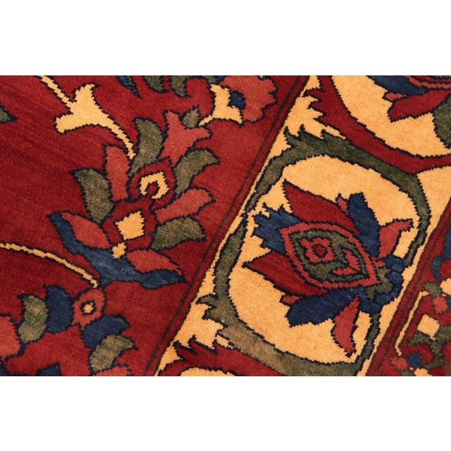 Red 1980s 1980s Antique Rustic Kargahi Rust/Gold Hand Knotted Rug For Sale - Image 8 of 9