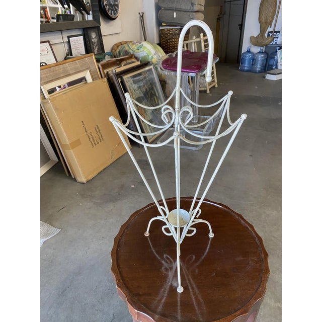 George Nelson Inspired Iron Wire Umbrella Stand For Sale - Image 4 of 10