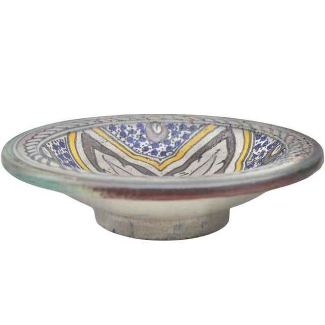Early 20th Century Handmade Afro-Moresque Colorful Ceramic Decorative Bowl For Sale - Image 9 of 10