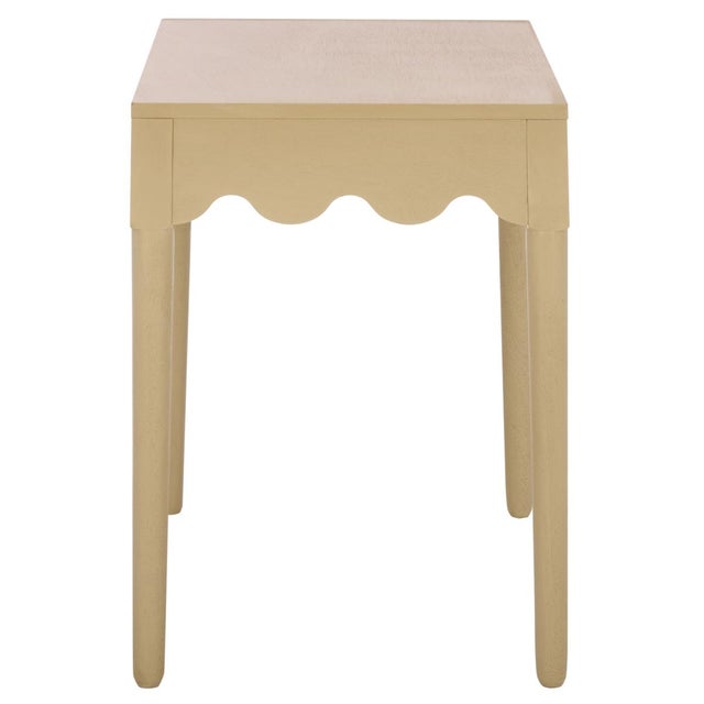Wood Neha Wavy Accent Table in Natural For Sale - Image 7 of 8
