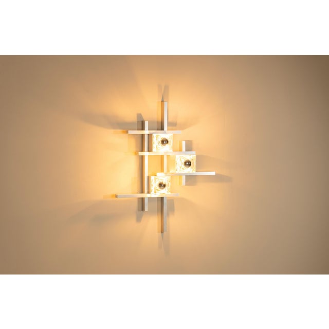 Gaetano Sciolari Wall Lamps in Aluminum by Gaetano Sciolari, Italy, 1970s, Set of 2 For Sale - Image 4 of 18