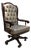 Traditional High-Back Gray Leather Executive Swivel Office Chair For Sale