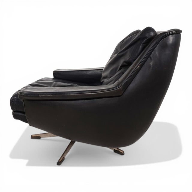 ESA 802 Lounge Chair in Black Leather from Werner Langenfeld, 1970s For Sale - Image 11 of 18