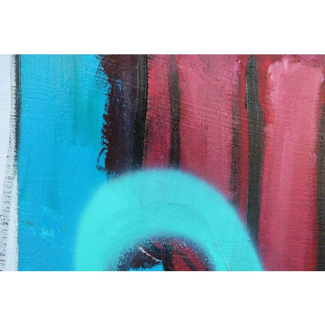 Blue 2018 Contemporary Abstract Figurative Interior Painting by Fernando Videa For Sale - Image 8 of 10