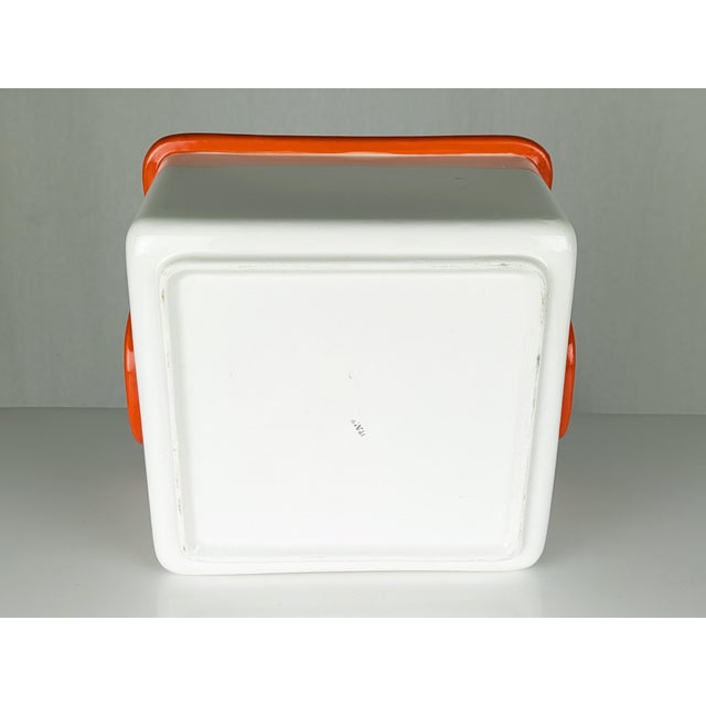 Italian White & Orange Ceramic Tableware Containers, 1970s, Set of 3 For Sale - Image 12 of 14