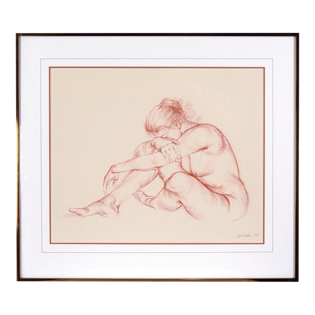 "The Artists Wife" Realistic Nude Woman in Conté on Paper by Garth Benton by Garth Benton For Sale