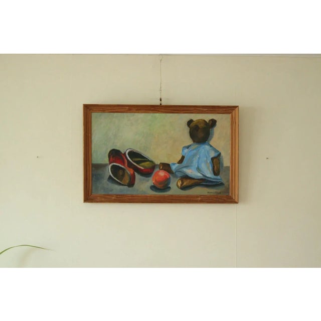 M. Larsson, Still Life with Bear, 1960s, Oil on Panel, Framed For Sale - Image 6 of 10