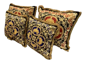 1990s Vintage Lion and Urn Versace Velvet Pillows - Set of 4