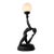 Elegant Art Deco Style Black Women Figural Table Lamp With Frosted Globe Shade Hollywood Regency For Sale