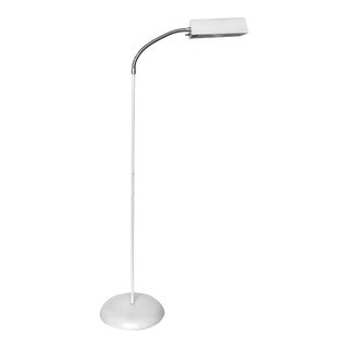 Vintage White Gooseneck Floor Lamp For Sale