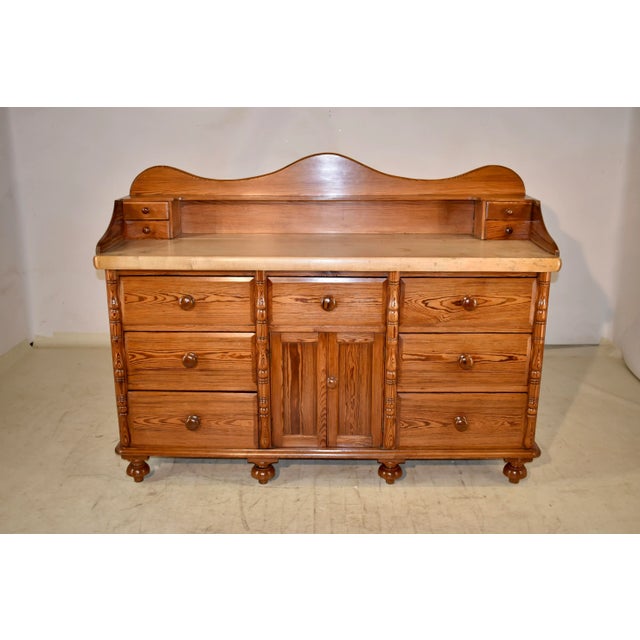 19th Century Pitch Pine Sideboard With Sycamore Top Chairish
