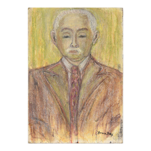 Portrait of a Man With White Hair and Mustache in Pastel on Artist's Board by Honora Berg