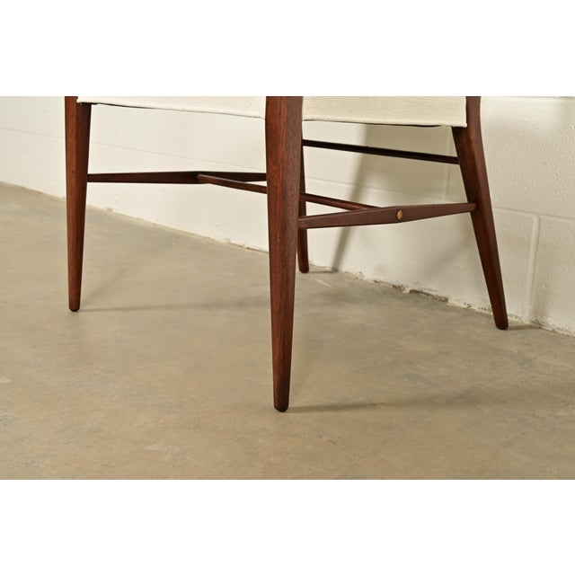 Paul McCobb Irwin Collection Mid-Century Modern Sculpted Walnut Cane Back Armchairs, Newly Refinished For Sale - Image 9 of 12