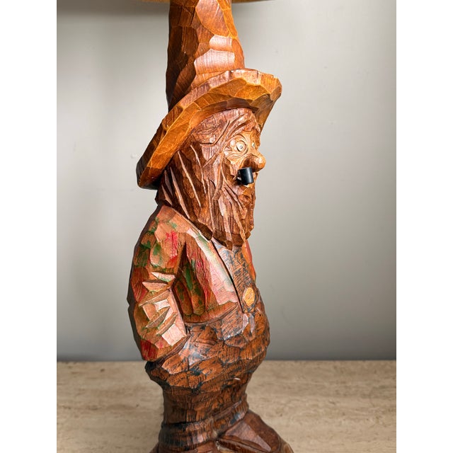 Vintage Gnome Chalkware Lamp Signed O‘’Neil For Sale - Image 4 of 8