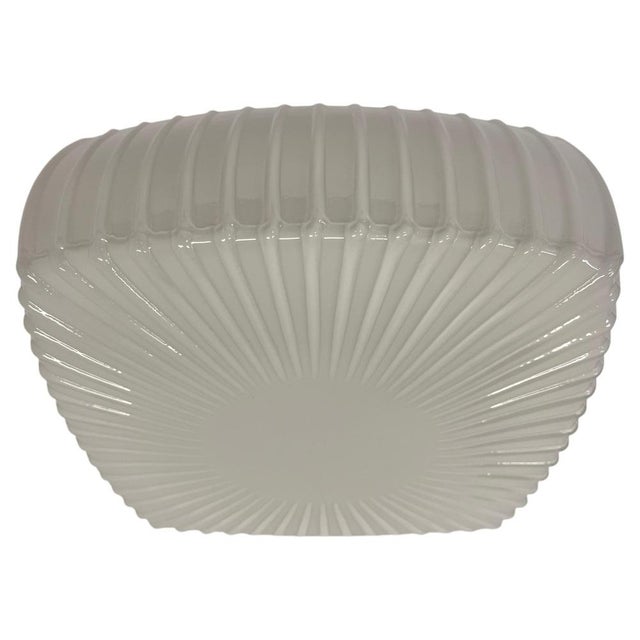 White Mid-Century Glass Ceiling Lamp, Czechoslovakia, 1970s For Sale - Image 8 of 8