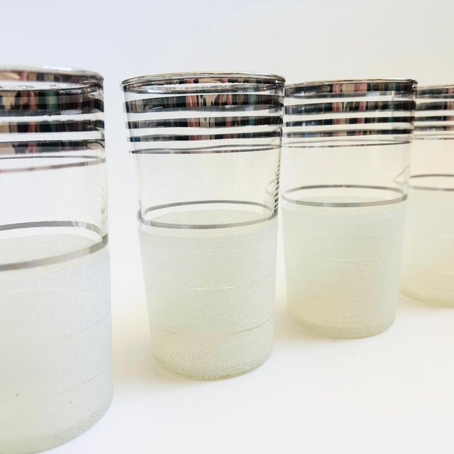 Mid 20th Century Mid Century Silver Striped Tumblers - Set of 4 For Sale - Image 5 of 7
