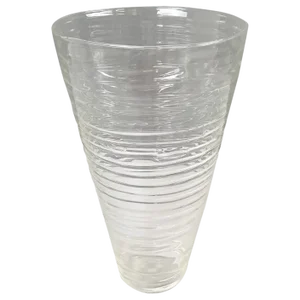Modern Italian Glass Vase with Round Shape and Spiral by Roberto Faccioli, 1990s