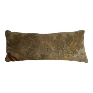 16th Century Antique Brussels Botanical Tapestry Pillow For Sale