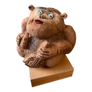 Wooden Carved Monkey Figure Sculpture From Ecuador