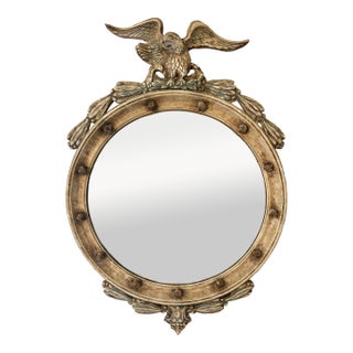 Vintage Federal Eagle Convex Bullseye Mirror For Sale