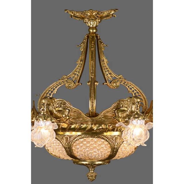 1980 French Louis XVI Bronze Crystal Chandelier – 16 Lights For Sale - Image 10 of 15
