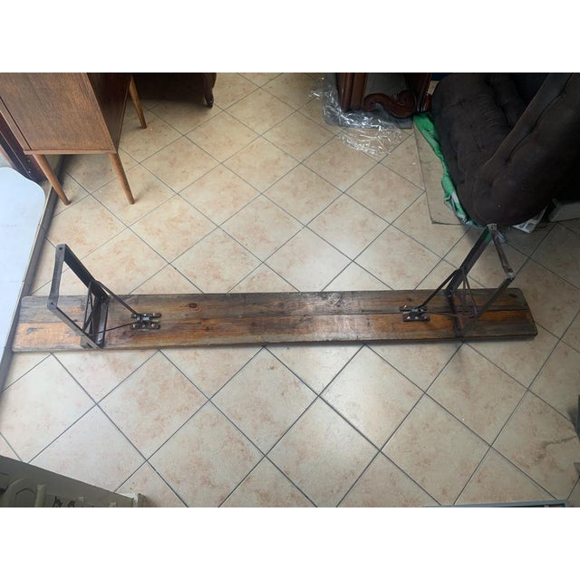 Folding Bench on Metal Legs, 1970s For Sale - Image 18 of 18