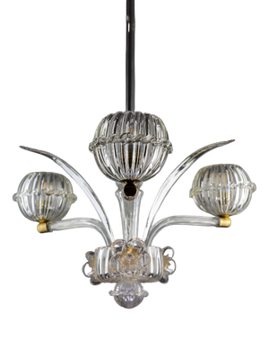 Art Deco Murano Glass Chandelier from Barovier & Toso, 1940s
