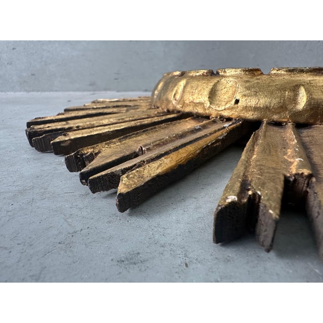 Vintage Convex Sunburst Mirror For Sale - Image 5 of 7