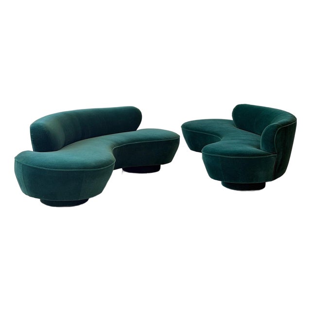 1980s Cloud Serpentine Sofas by Vladimir Kagan for Directional in Mohair For Sale