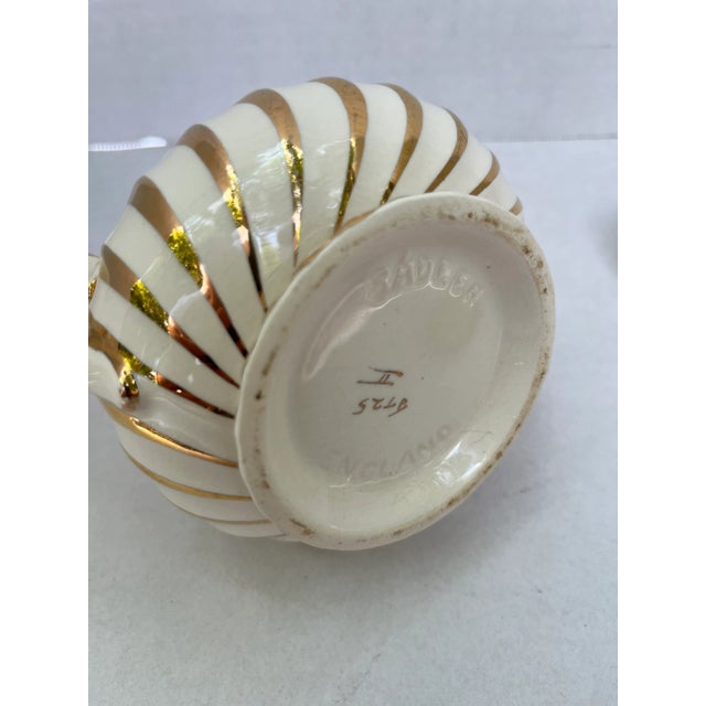 Ivory and Gold Swirl English Tea Pot Chairish