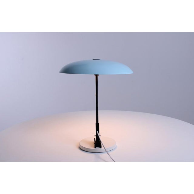 Ufo Shaped Baby Blue Table Lamp in Metal by Nedalo, 1950s For Sale - Image 17 of 18