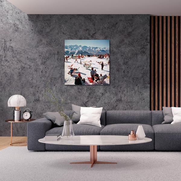 Mid-Century Modern Framed Verbier Vacation Print by Slim Aarons. 40"x40" For Sale - Image 3 of 8